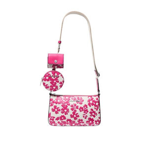 Michael Kors Jet Set Crossbody Tech Accessories Attached Dragonfruit Floral